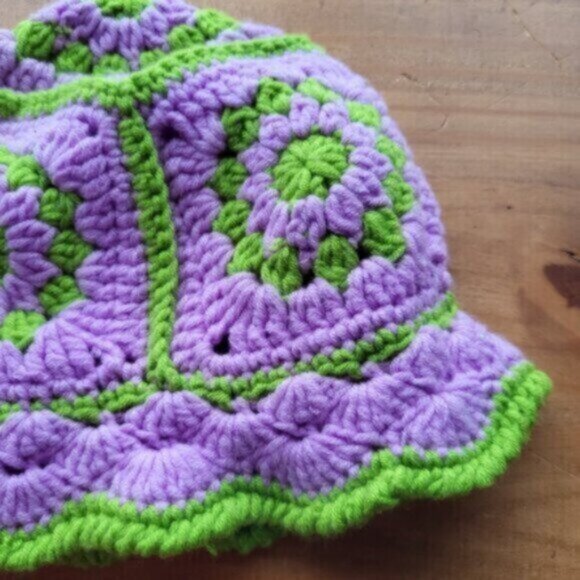 Handmade Crocheted Granny Square  Hat Adult - Picture 3 of 8